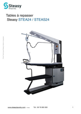 Fiche technique table &agrave; repasser professionnelle STEA24/STEAS24